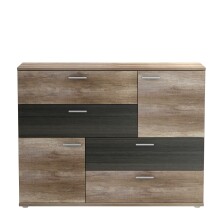 Kombikommode >SKIVE< in Eiche Antik / Touchwood  - 124,9x95,9x41,3cm (BxHxT)