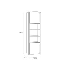 Standregal >SURFINIO< in Grau / Catania Eiche  - 58,6x194,3x41,3cm (BxHxT)