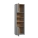 Standregal >SURFINIO< in Grau / Catania Eiche  - 58,6x194,3x41,3cm (BxHxT)