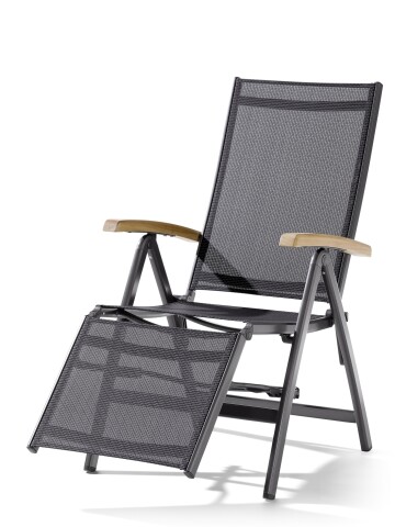 Gartensessel >Cadiz< in Grau, Kunstfasergewebe - 95x109x62cm (BxHxT)