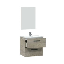 Waschbeckenunterschrank >ARUBA 60< in Alaska-Eiche - 60x57x45 (BxHxT)