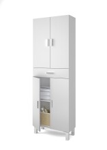 Hochschrank >ARUBA< in weiß glänzend - 60x182x29 (BxHxT)