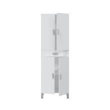 Hochschrank >ARUBA< in weiß glänzend - 60x182x29 (BxHxT)