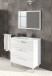 Badezimmer-Set >ATHENA< in weiß glänzend / Spiegel - 80x86x45 (BxHxT)