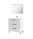 Badezimmer-Set >ATHENA< in weiß glänzend / Spiegel - 80x86x45 (BxHxT)