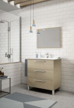 Waschbeckenunterschrank >ATHENA< in Eiche   - 80x86x45 (BxHxT)