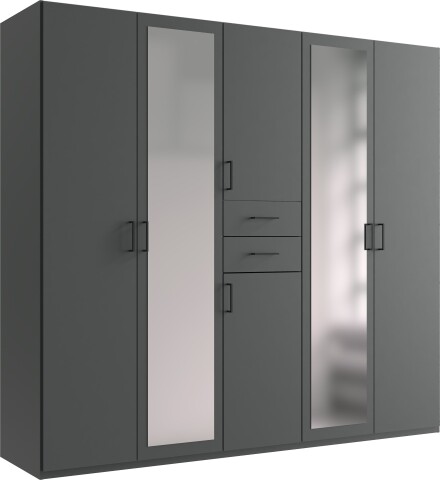 Drehtürenschrank >Dillingen< in GRAPHIT - 225x208x58cm (BxHxT)