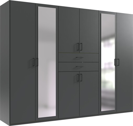 Drehtürenschrank >Dillingen< in GRAPHIT - 270x208x58cm (BxHxT)