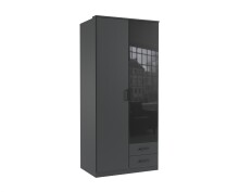 Drehtürenschrank >Soest< in GRAPHIT + GLAS...