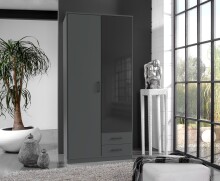 Drehtürenschrank >Soest< in GRAPHIT + GLAS...