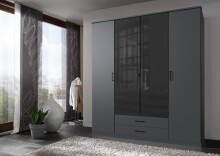 Drehtürenschrank >Soest< in GRAPHIT + GLAS...