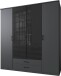 Drehtürenschrank >Soest< in GRAPHIT + GLAS SCHWARZ - 180x199x58cm (BxHxT)