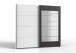 Schwebetürenschrank >Minden< in WEISS + RAW STEEL - 225x208x65cm (BxHxT)