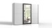 Schwebetürenschrank >Minden< in WEISS + RAW STEEL - 270x208x65cm (BxHxT)