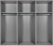 Schwebetürenschrank >Minden< in WEISS + RAW STEEL - 270x208x65cm (BxHxT)