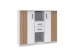 Highboard >Rügen< in WEISS + AKUSTIKLAMELLEN ARTISAN NB - 122x105x40cm (BxHxT)