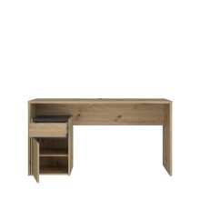 Schreibtisch >MODULTRICK< in Artisan Eiche Dekor / Grau - 140x72,7x52,7cm B/H/T