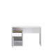 Schreibtisch >MODULTRICK< in Weiss / Artisan Eiche Dekor - 140x72,7x52,7cm (BxHxT)