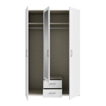 Drehtürenschrank >ECONOBOX 2< in weiß / Spiegel - 133,2x210,5x54,2cm (BxHxT)