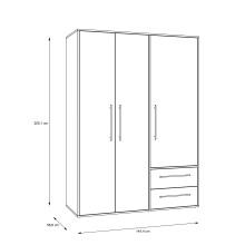 Drehtürenschrank >MOKKARIS< in Sonoma Eiche/Weiß - 144,4x200,1x58,8cm (BxHxT)
