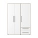Drehtürenschrank >MOKKARIS< in Sonoma Eiche/Weiß - 144,4x200,1x58,8cm (BxHxT)