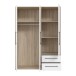 Drehtürenschrank >MOKKARIS< in Sonoma Eiche/Weiß - 144,4x200,1x58,8cm (BxHxT)