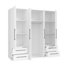 Drehtürenschrank >MOKKARIS< in weiß - 205,9x200,1x58,8cm (BxHxT)