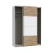 Schiebetürenschrank >SCHACH&MATT 2< in Weiss / Artisan Eiche - 150,1x210,5x61,2cm B/H/T