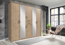 Kleiderschrank-Set >Dillingen< in Viking-oak-Nachbildung - 228x213x58cm (BxHxT)