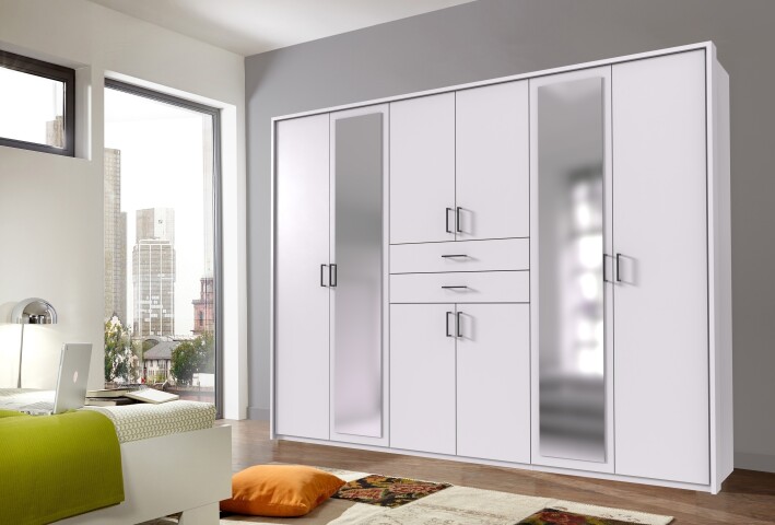Schlafzimmer-Set >Dillingen< in Weiß - 273x213x58cm (BxHxT)
