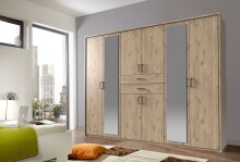 Kleiderschrank-Set >Dillingen< in Viking-oak-Nachbildung - 273x213x58cm (BxHxT)