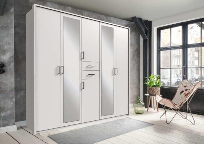Schlafzimmer-Set >Dillingen< in Weiß - 228x213x58cm (BxHxT)