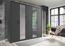 Kleiderschrank >Dillingen< in Graphit -...