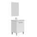 Badezimmer-Set >LC1-60< in weiß glänzend / Spiegel - 60x80x45 (BxHxT)