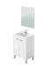 Badezimmer-Set >LC1-60< in weiß glänzend / Spiegel - 60x80x45 (BxHxT)