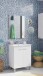 Badezimmer-Set >LC1-60< in weiß glänzend / Spiegel - 60x80x45 (BxHxT)