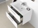 Badezimmer-Set >ARUBA < in weiß glänzend / lackiert / Spiegel - 80x57x45cm B/H/T