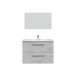 Badezimmer-Set >ARUBA< in Beton-Grau / Spiegel - 80x57x45 (BxHxT)