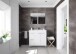 Badezimmer-Set >AKTIVA< in weiß glänzend / Spiegel - 80x80x45 (BxHxT)