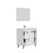 Badezimmer-Set >AKTIVA< in weiß glänzend / Spiegel - 80x80x45 (BxHxT)
