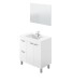 Badezimmer-Set >AKTIVA< in weiß glänzend / Spiegel - 80x80x45 (BxHxT)