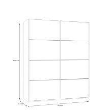 Schiebetürenschrank >SCHACH&MATT 2< in weiss / Spiegel - 170,3x210,5x61,2cm (BxHxT)