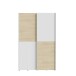Schiebetürenschrank >Schach&matt< in Weiss  / Puccini Eiche - 120,1x190,5x61,2cm B/H/T