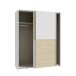 Schiebetürenschrank >Schach&matt< in Weiss  / Puccini Eiche - 150,1x190,5x61,2cm B/H/T