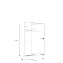Schiebetürenschrank >Schach&matt< in Weiss - 120,1x190,5x61,2cm (BxHxT)