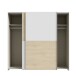Schiebetürenschrank >Schach&matt< in Weiss /Puccini Eiche  - 200,1x190,5x61,2 (BxHxT)