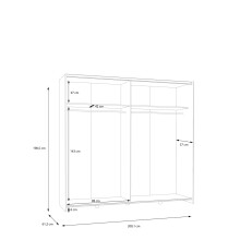 Schiebetürenschrank >Schach&matt< in weiss - 200,1x190,5x61,2cm (BxHxT)