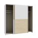 Schiebetürenschrank >Schach&matt< in Weiss / Puccini Eiche - 190,1x190,5x61,2 (BxHxT)
