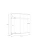 Schiebetürenschrank >Schach&matt< in Weiss / Puccini Eiche - 190,1x190,5x61,2 (BxHxT)