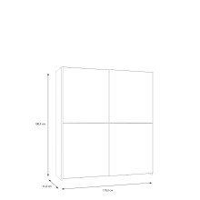 Schiebetürenschrank >Schach&matt< in Weiss  / Puccini Eiche - 170,3x190,5x61,2cm B/H/T